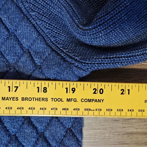 Tommy Hilfiger Sweater Jacket Womens Large Blue Quilted Moto Asym Zip Pockets - Picture 13 of 15